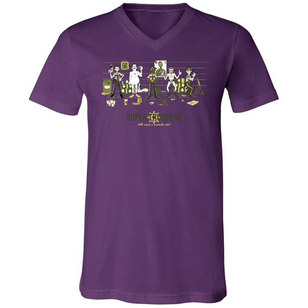 Unisex V-Neck T-Shirt - J8RQCGG5 - Team Purple - 2
