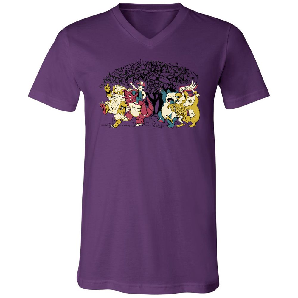 Unisex V-Neck T-Shirt - NZB1VPYZ - Team Purple - 2