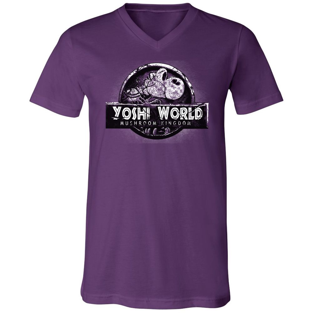 Unisex V-Neck T-Shirt - QVJU98MM - Team Purple - 2