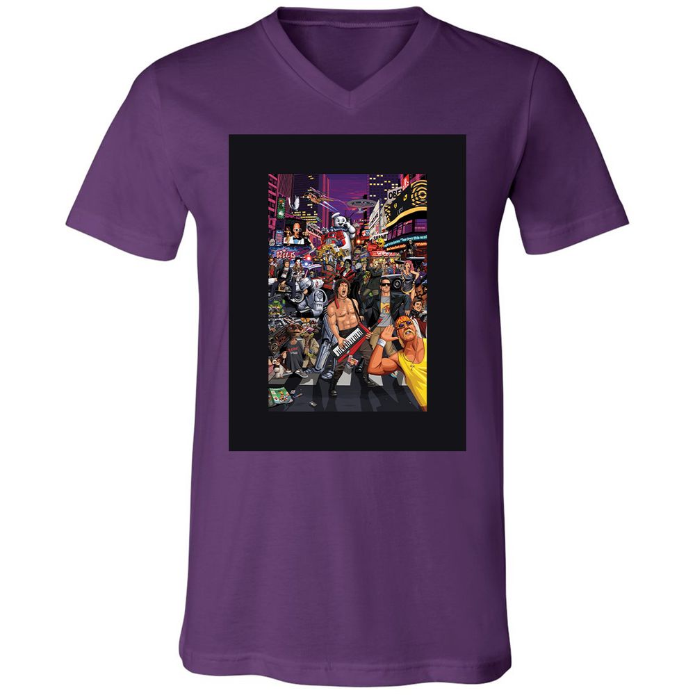 Unisex V-Neck T-Shirt - 9ZP7UPFT - Team Purple - 2
