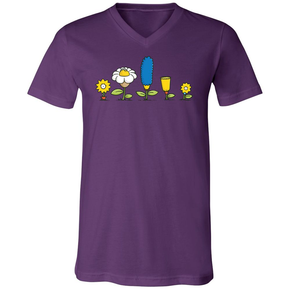 Unisex V-Neck T-Shirt - 4LPBL9XQ - Team Purple - 2