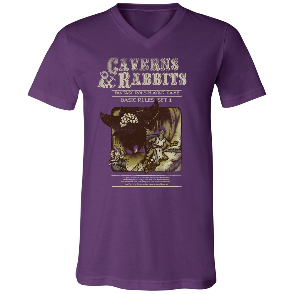 Unisex V-Neck T-Shirt - C7KTRTZF - Team Purple - 2