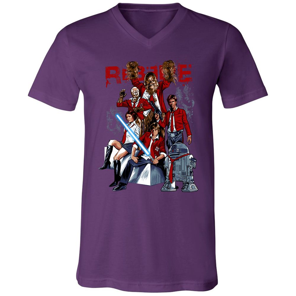 Unisex V-Neck T-Shirt - 45E5A412 - Team Purple - 2