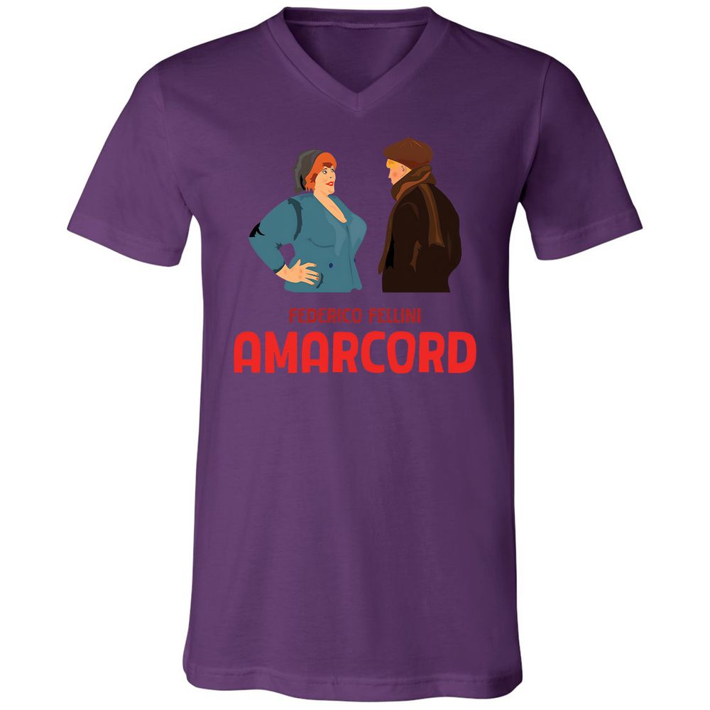 Unisex V-Neck T-Shirt - 8LEK6G9T - Team Purple - 2