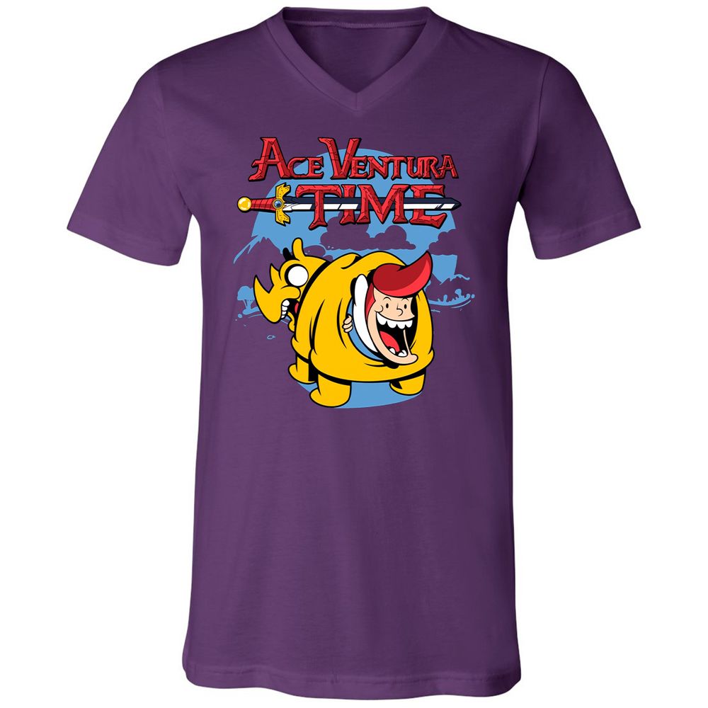 Unisex V-Neck T-Shirt - 4QXXE54P - Team Purple - 2