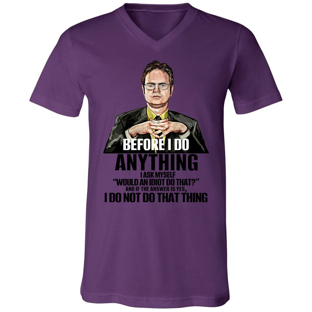 Unisex V-Neck T-Shirt - MZD6N9HQ - Team Purple - 2