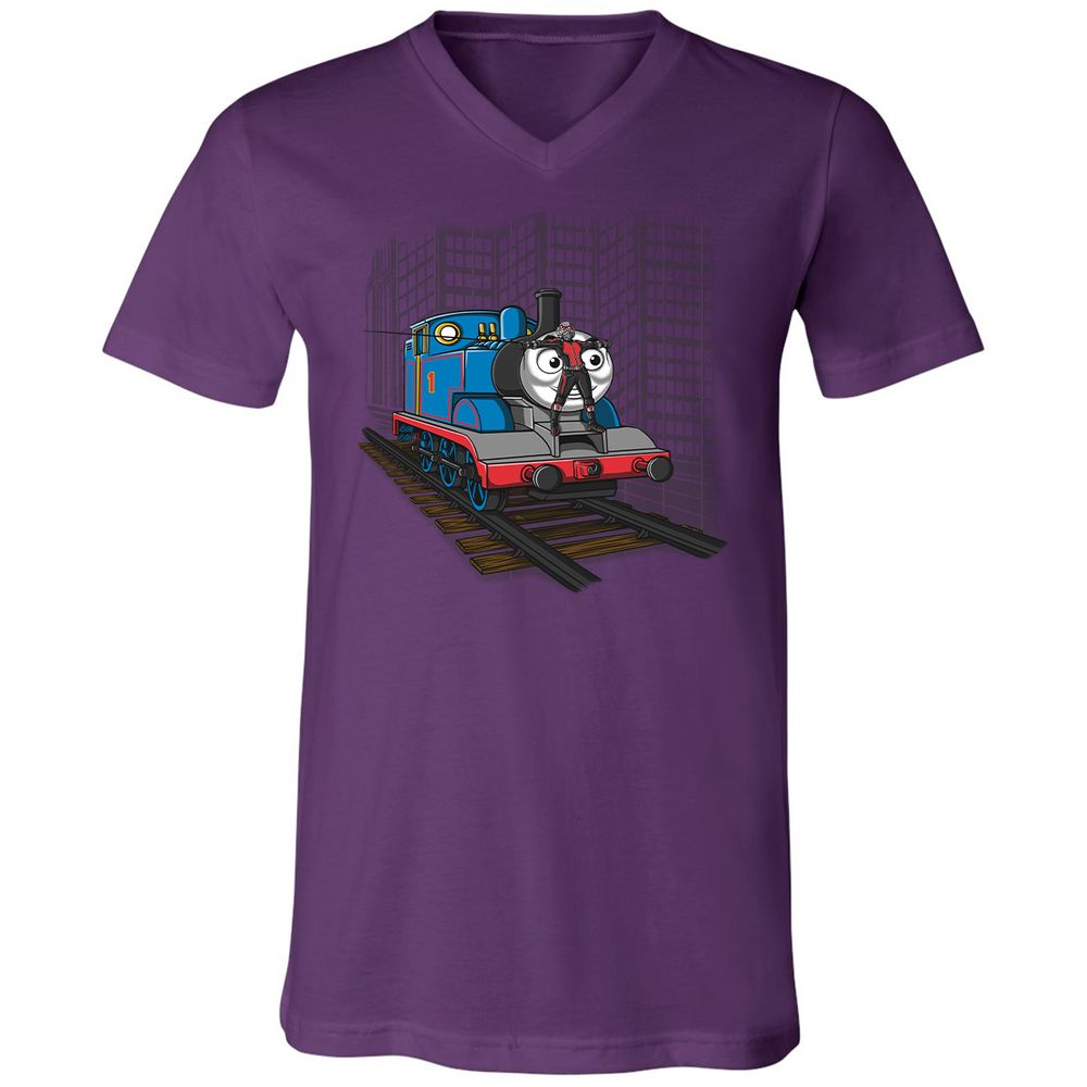 Unisex V-Neck T-Shirt - TAQC6JN2 - Team Purple - 2