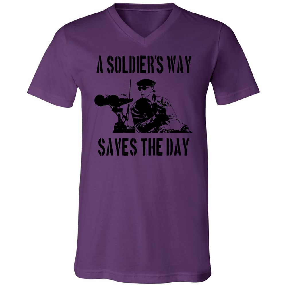Unisex V-Neck T-Shirt - 7JSE4CU5 - Team Purple - 2