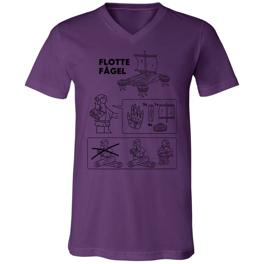 Unisex V-Neck T-Shirt - BCG3L49Y - Team Purple - 2