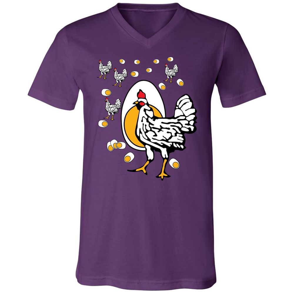 Unisex V-Neck T-Shirt - HEM4Y7J5 - Team Purple - 2