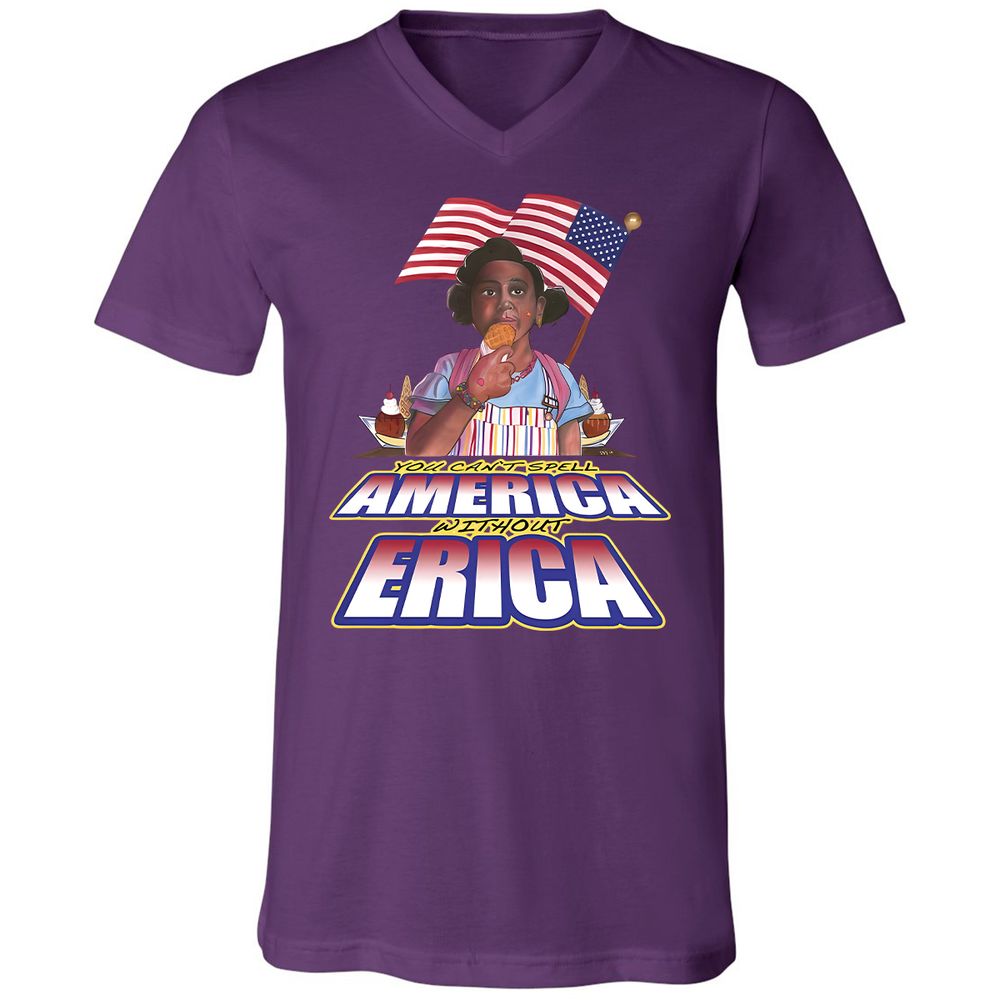 Unisex V-Neck T-Shirt - 3B864LQM - Team Purple - 2