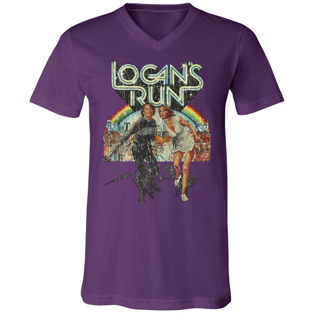Unisex V-Neck T-Shirt - KLQMU9VX - Team Purple - 2