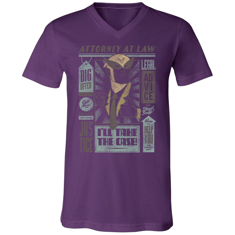 Unisex V-Neck T-Shirt - 7T4FBEZ7 - Team Purple - 2