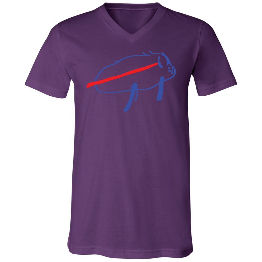 Unisex V-Neck T-Shirt - 7375CYQ4 - Team Purple - 2