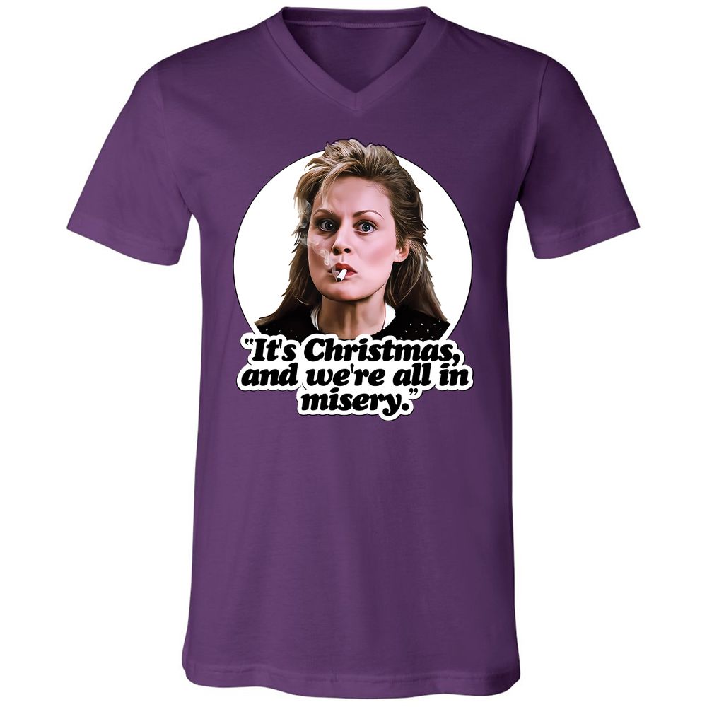 Unisex V-Neck T-Shirt - VQAU5RWZ - Team Purple - 2