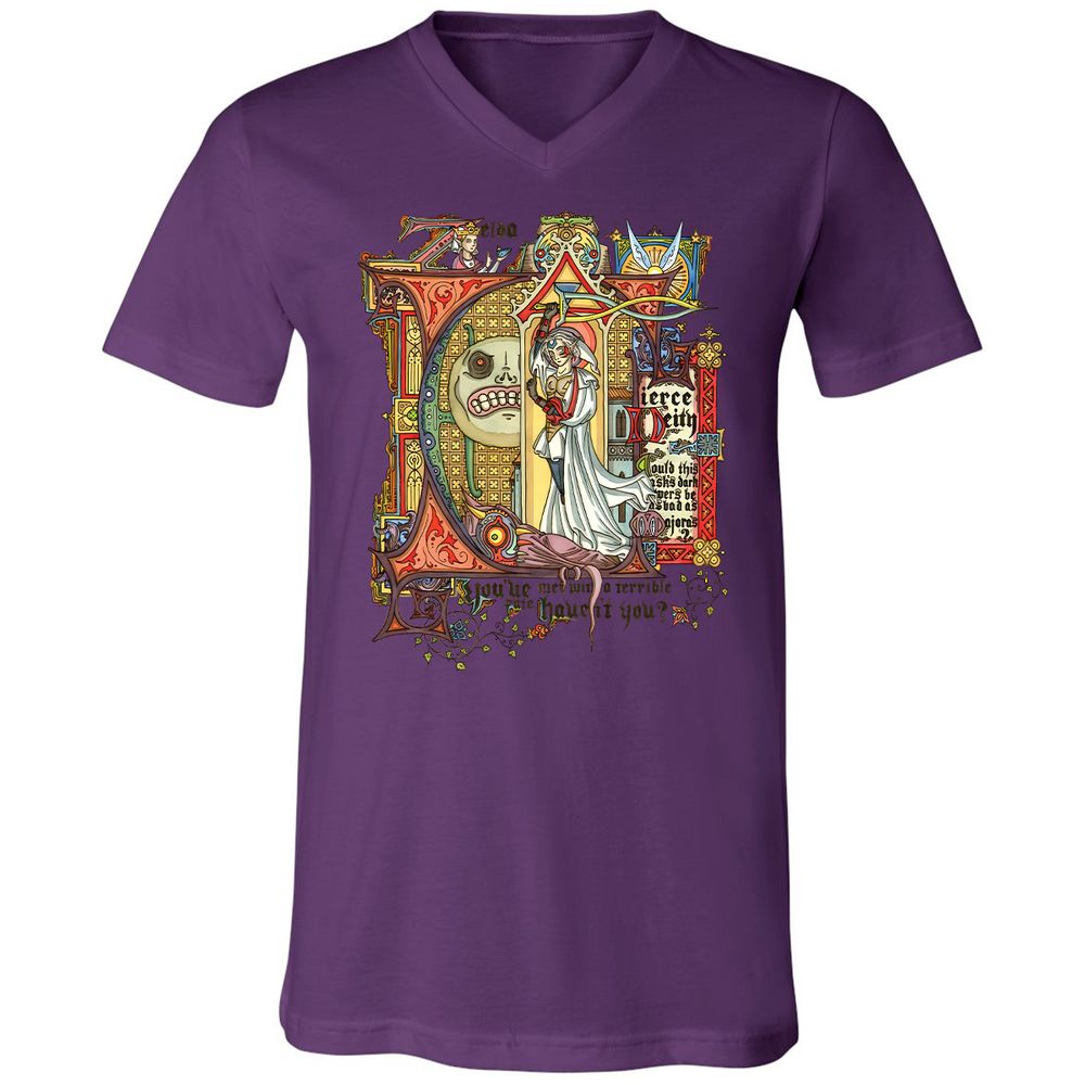 Unisex V-Neck T-Shirt - RXGYKFC4 - Team Purple - 2