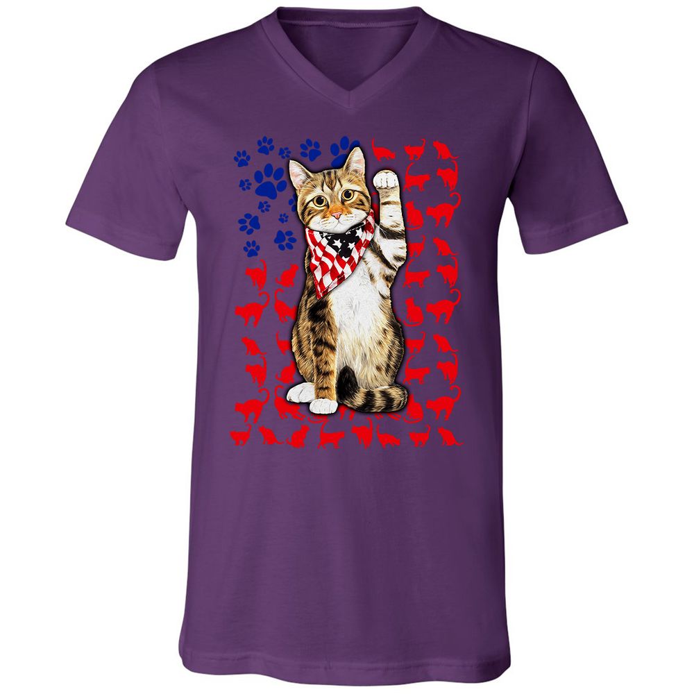 Unisex V-Neck T-Shirt - 2X94XBEG - Team Purple - 2