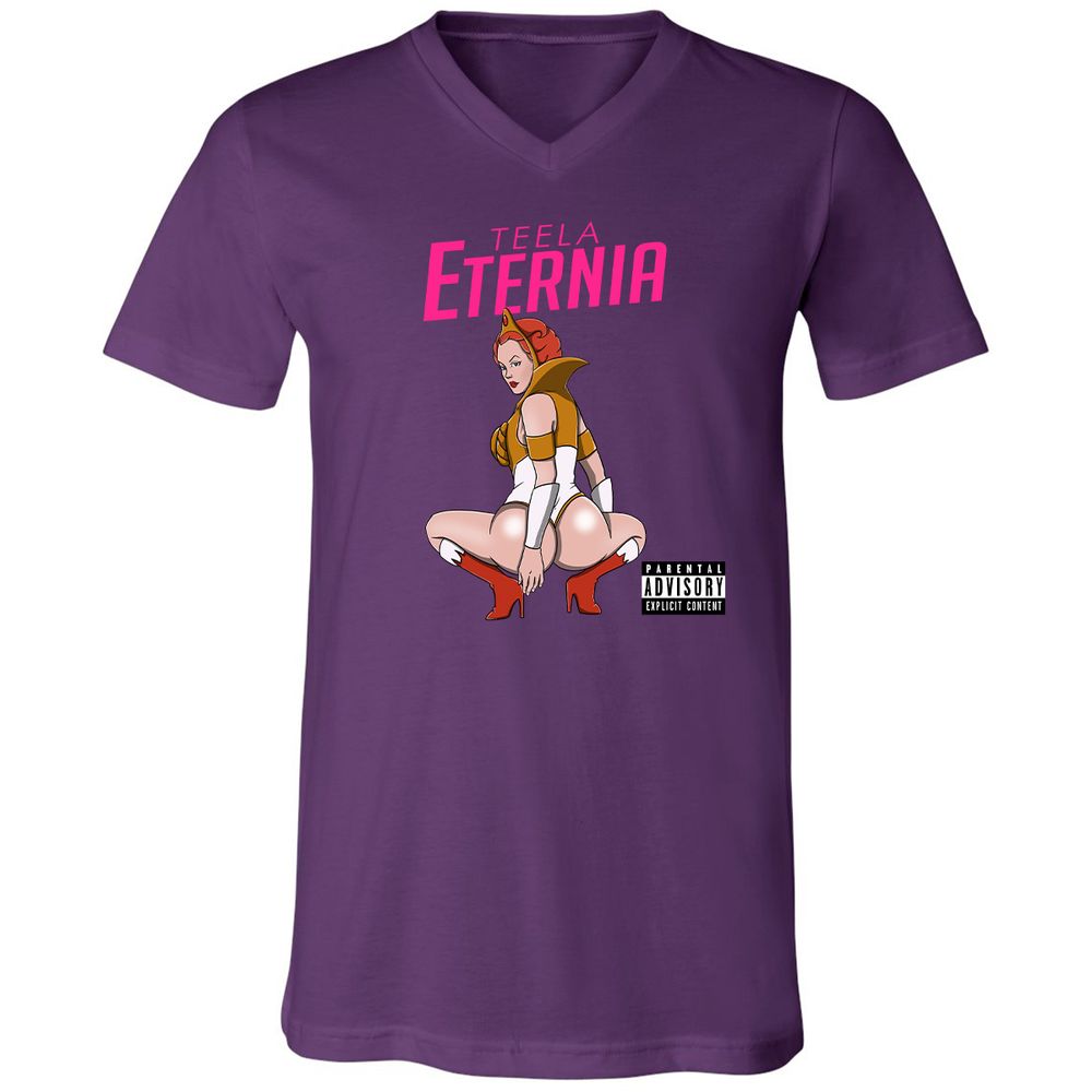 Unisex V-Neck T-Shirt - 2JQC4A8E - Team Purple - 2