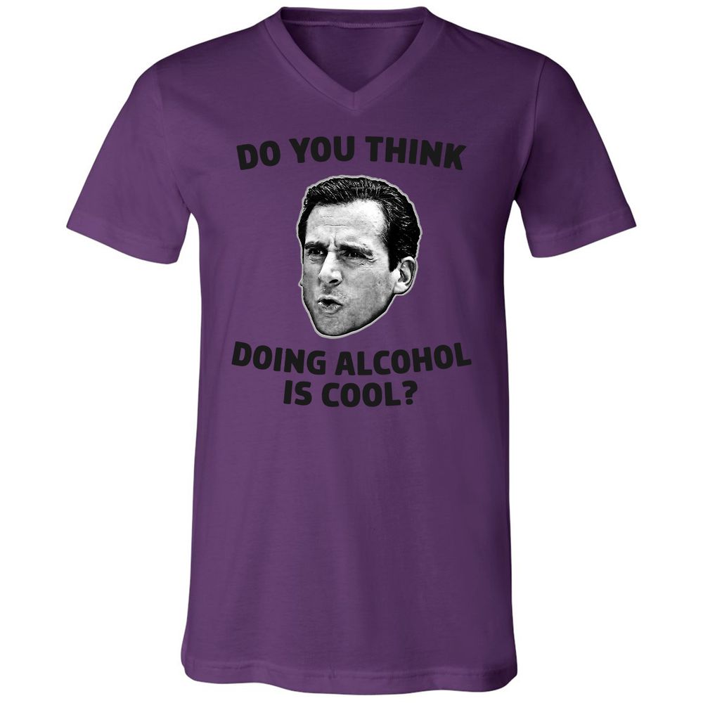 Unisex V-Neck T-Shirt - W64WGUKF - Team Purple - 2