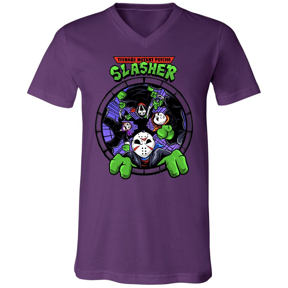 Unisex V-Neck T-Shirt - ZHM3PYRP - Team Purple - 2