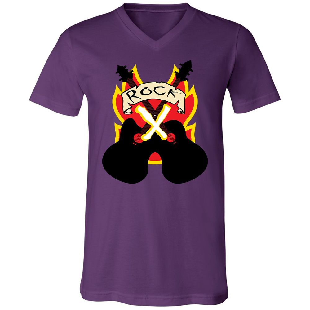 Unisex V-Neck T-Shirt - QAJMSDKZ - Team Purple - 2