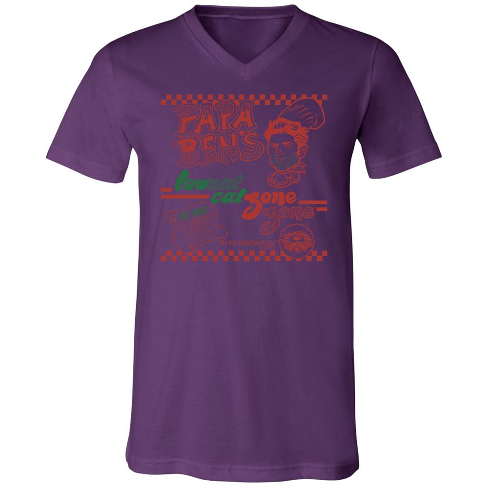 Unisex V-Neck T-Shirt - XF9QK8H6 - Team Purple - 2