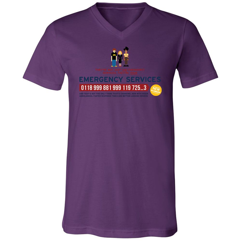 Unisex V-Neck T-Shirt - HCY3WCCL - Team Purple - 2