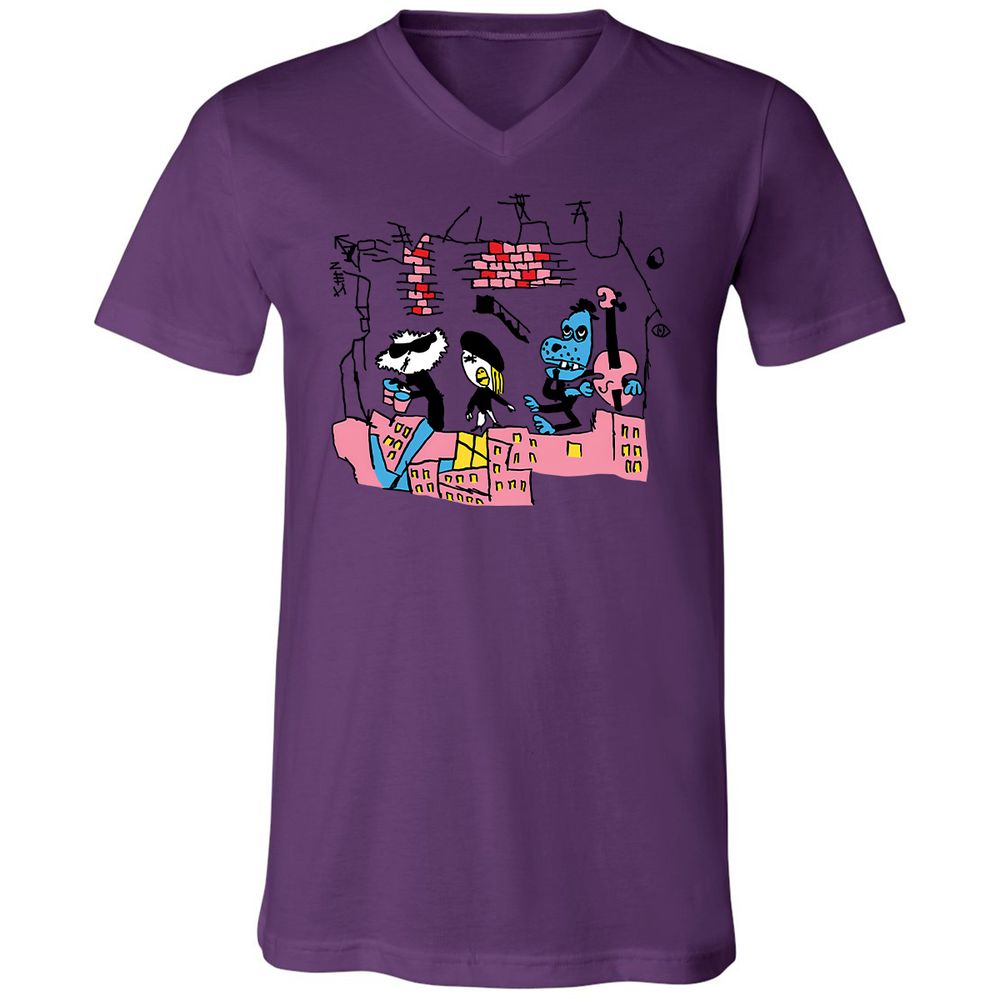 Unisex V-Neck T-Shirt - 33CYGVP8 - Team Purple - 2