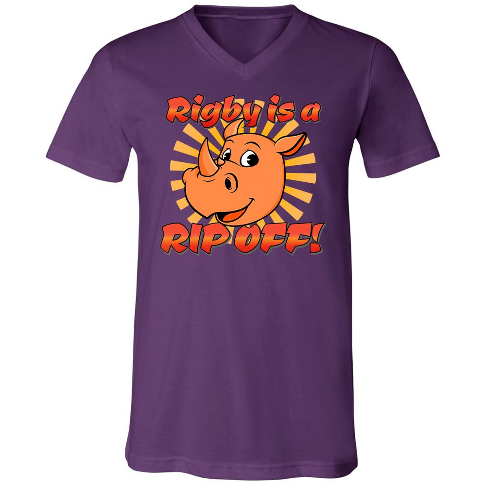 Unisex V-Neck T-Shirt - LCDTR7VR - Team Purple - 2