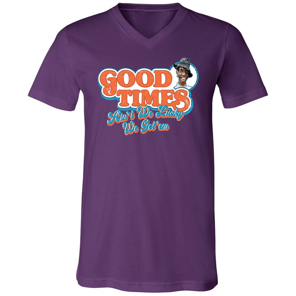 Unisex V-Neck T-Shirt - YNABNTNT - Team Purple - 2