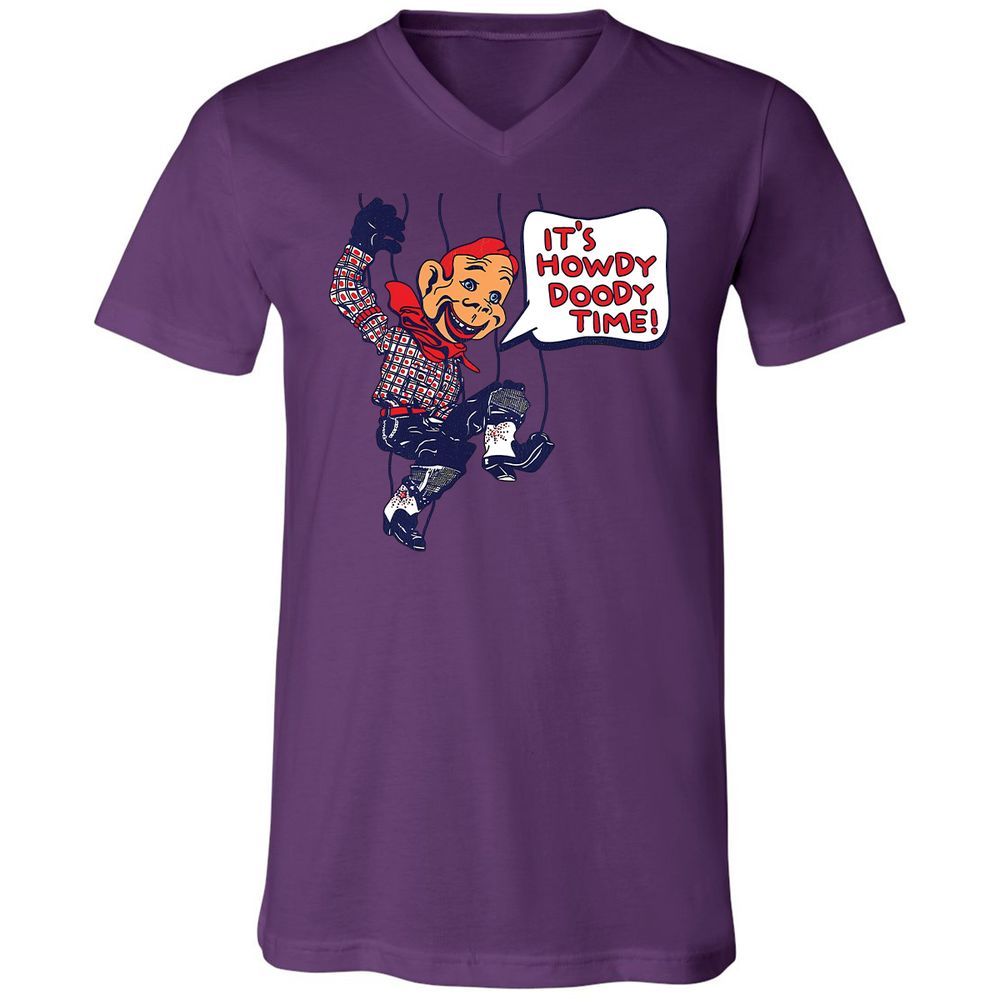 Unisex V-Neck T-Shirt - TXFQE2PB - Team Purple - 2