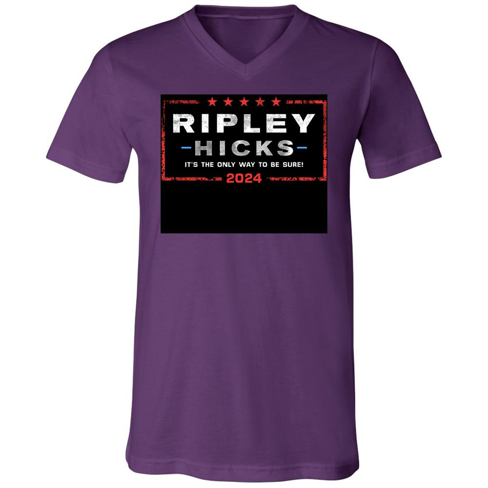 Unisex V-Neck T-Shirt - F7C5NE65 - Team Purple - 2