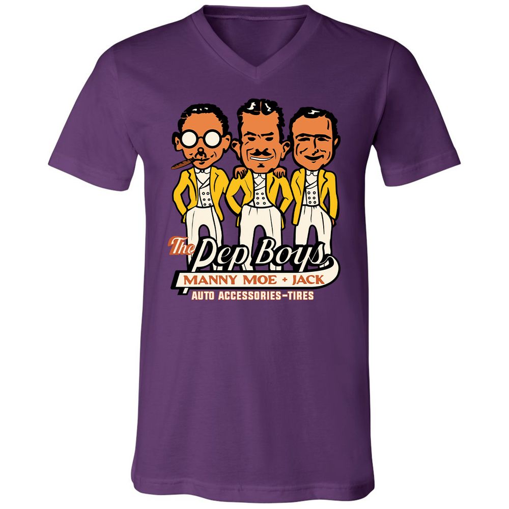 Unisex V-Neck T-Shirt - YRQFMUNR - Team Purple - 2
