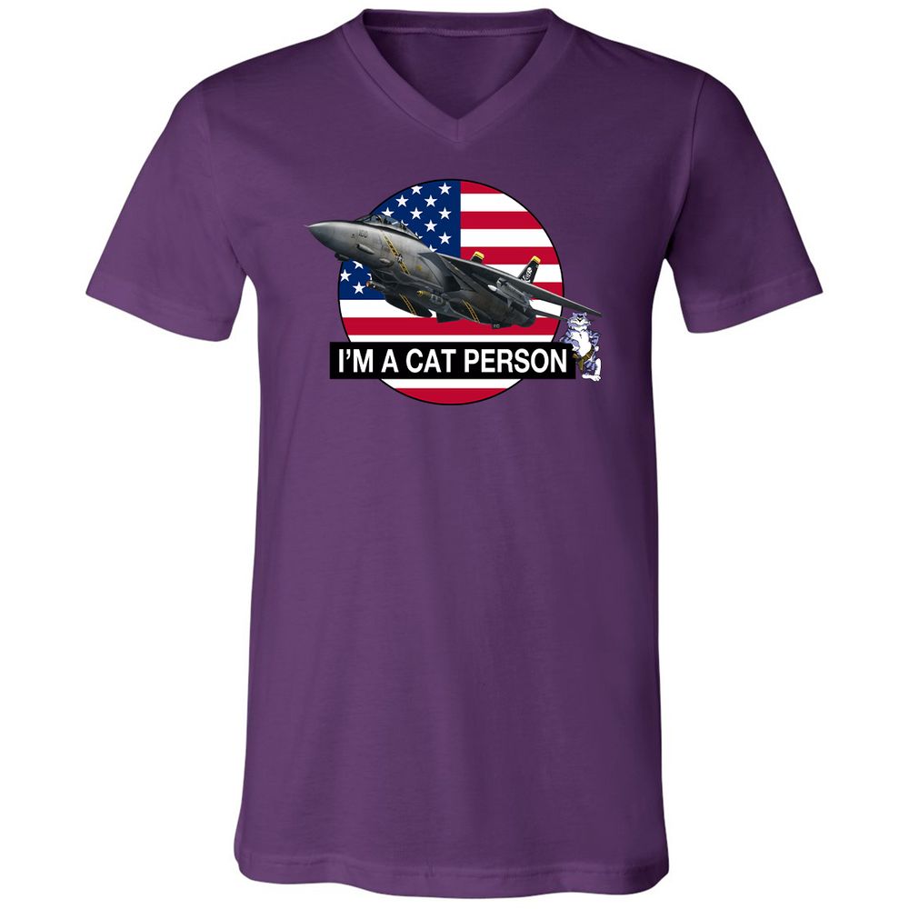 Unisex V-Neck T-Shirt - 4ZERJVXQ - Team Purple - 2