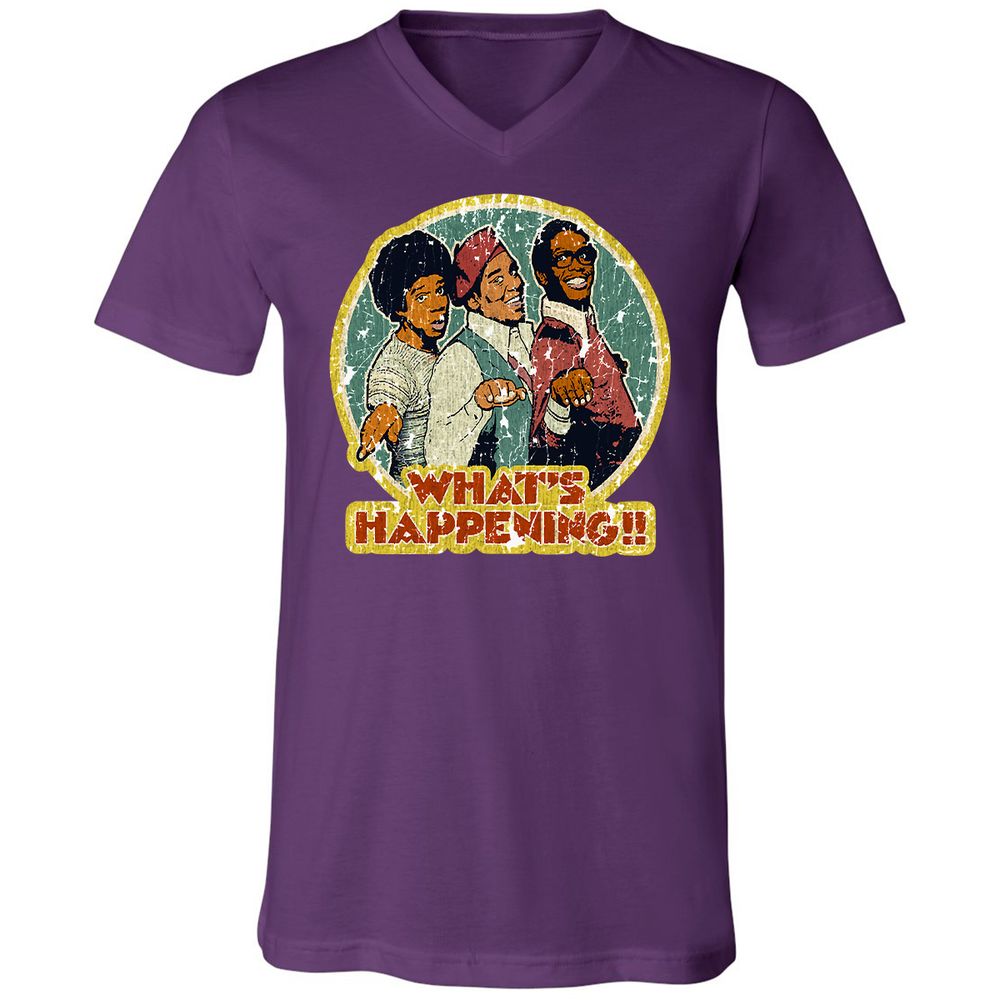 Unisex V-Neck T-Shirt - W7U9CAV2 - Team Purple - 2
