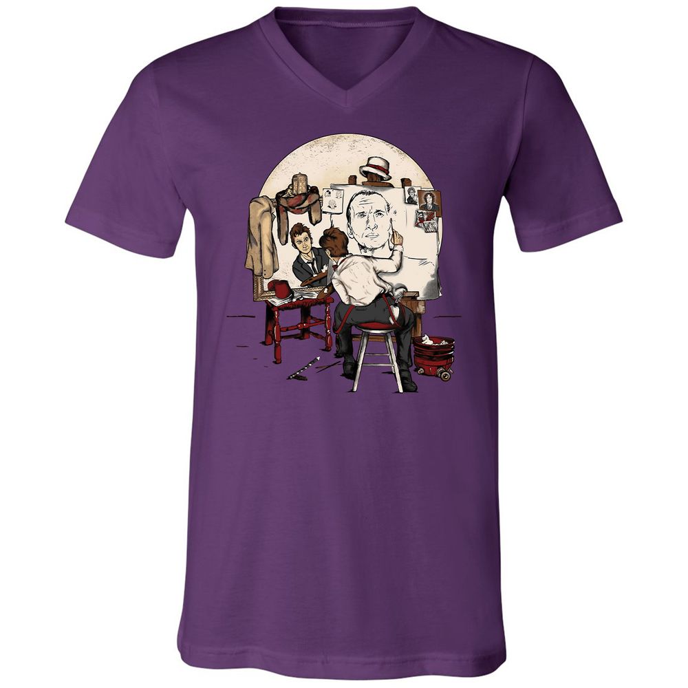 Unisex V-Neck T-Shirt - YFNADRQY - Team Purple - 2