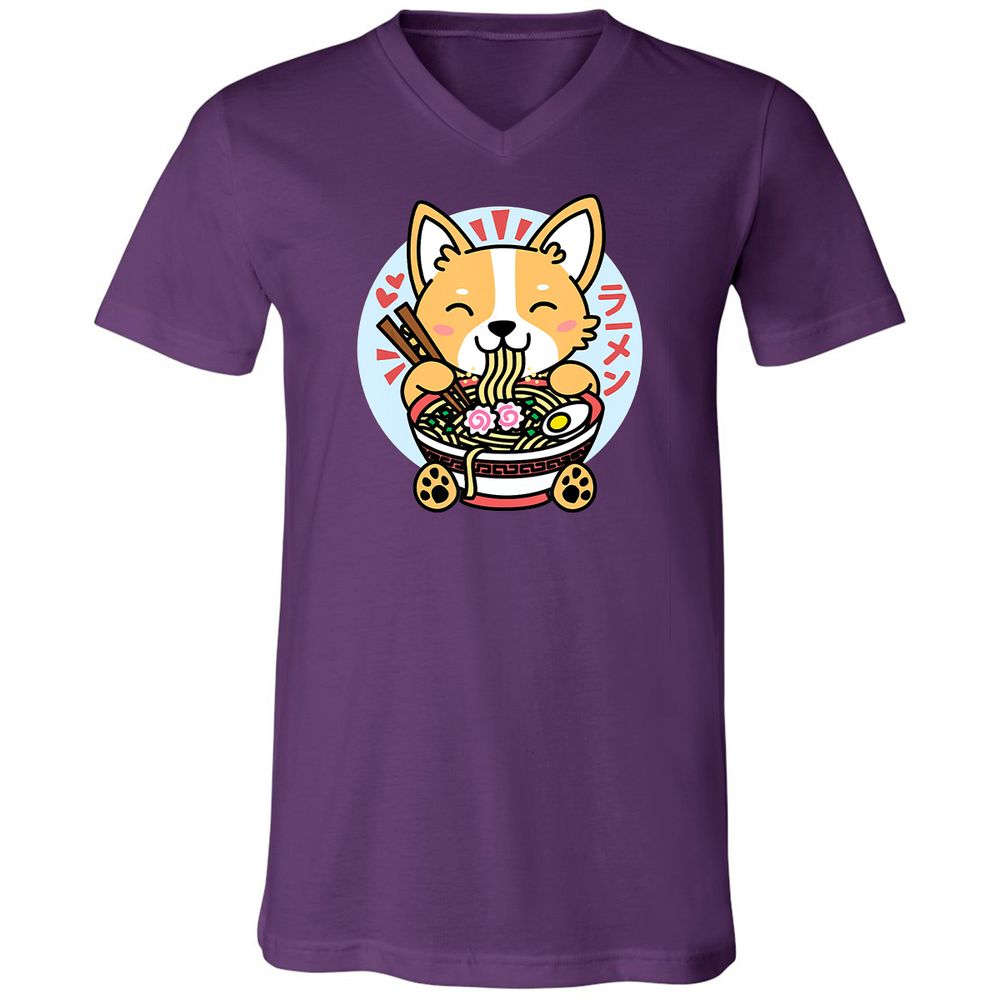 Unisex V-Neck T-Shirt - 6H2FKG3E - Team Purple - 2