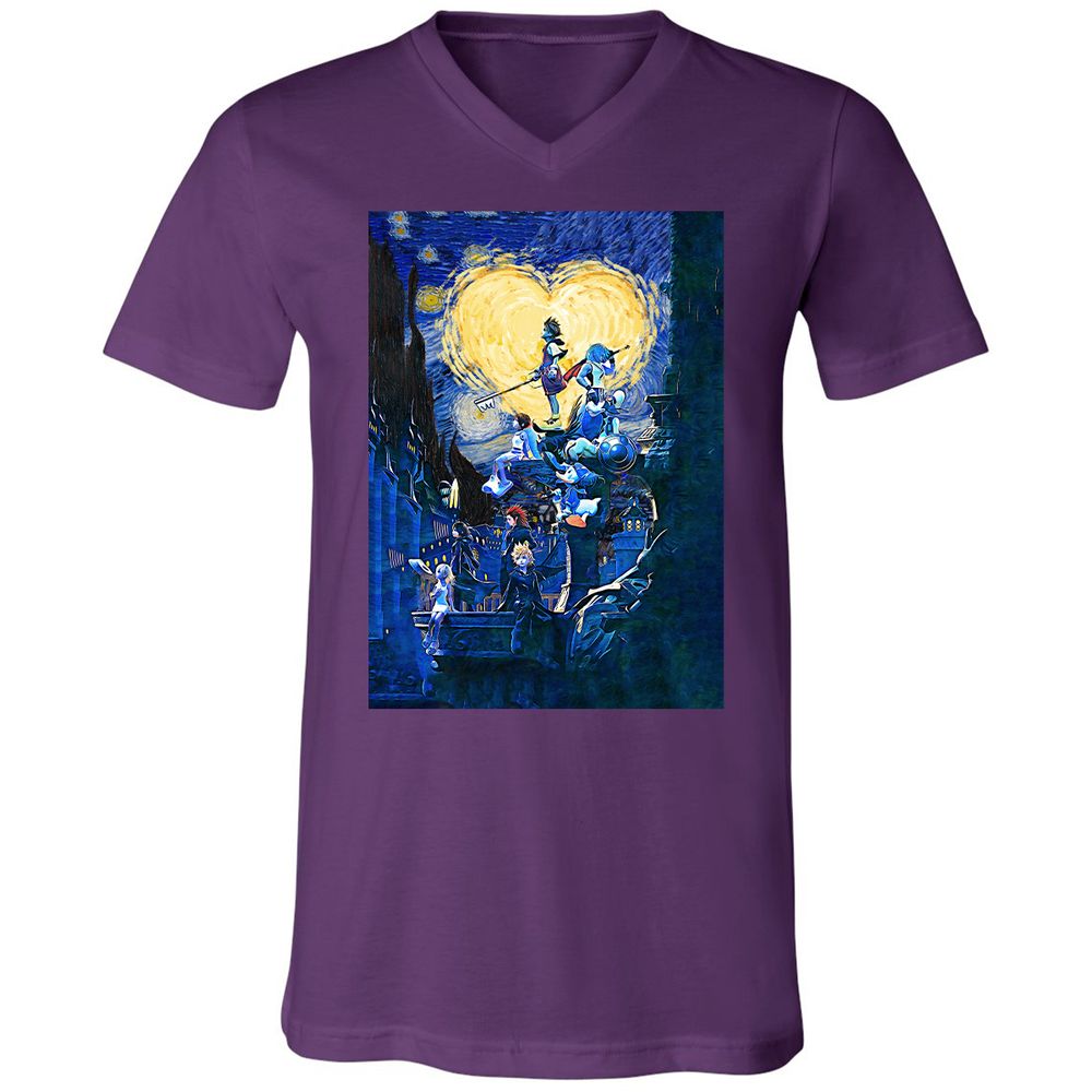 Unisex V-Neck T-Shirt - QRDMQX8G - Team Purple - 2