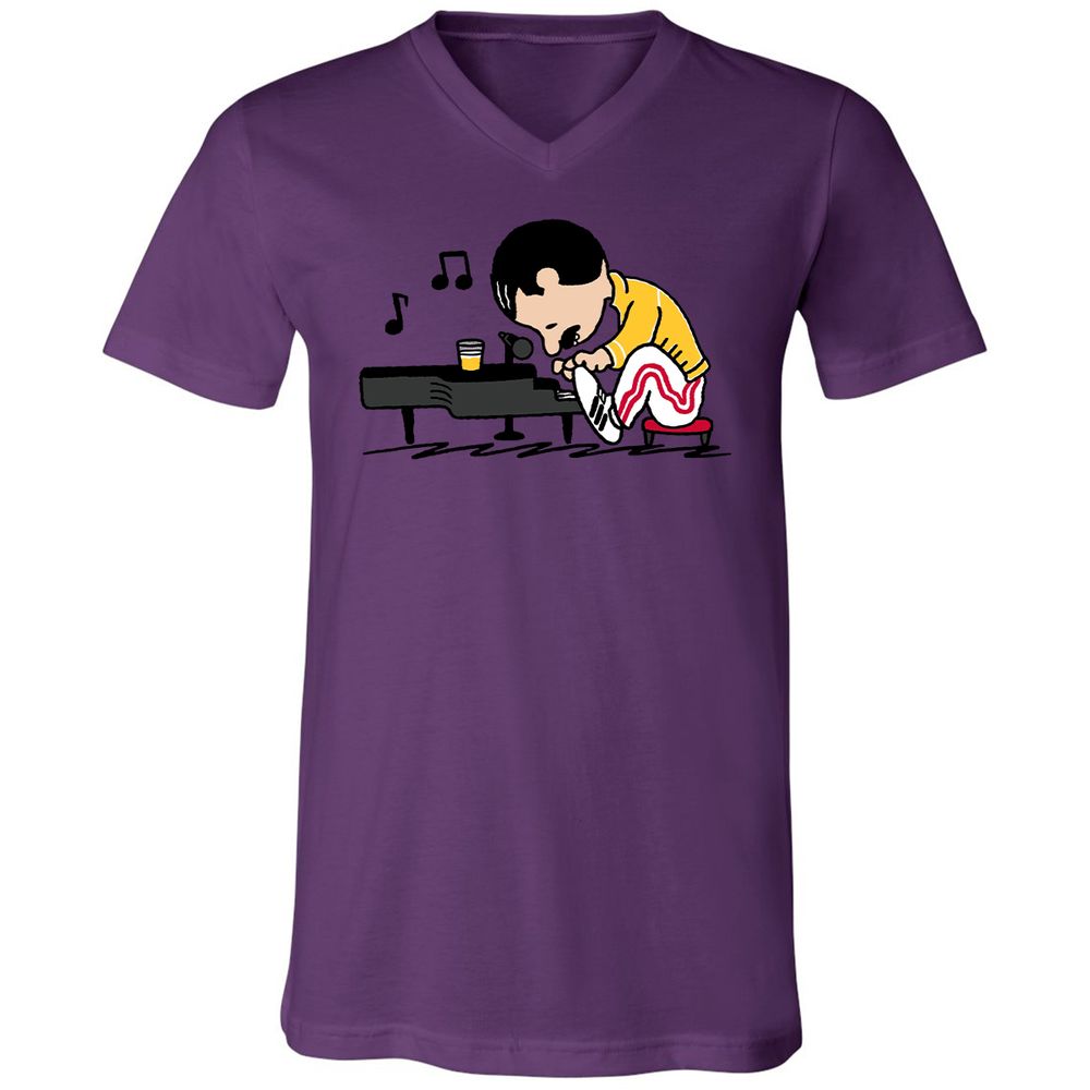 Unisex V-Neck T-Shirt - WY1QQUGC - Team Purple - 2