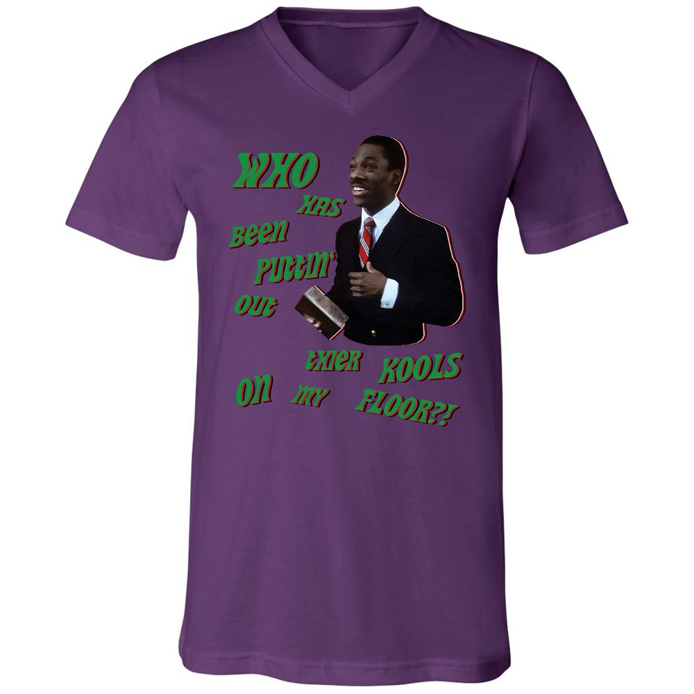 Unisex V-Neck T-Shirt - Q5ZMAA7L - Team Purple - 2