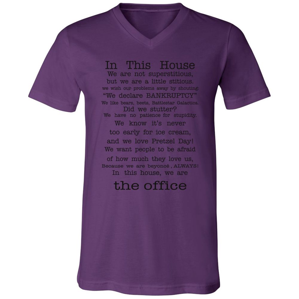 Unisex V-Neck T-Shirt - J42Q5B2H - Team Purple - 2