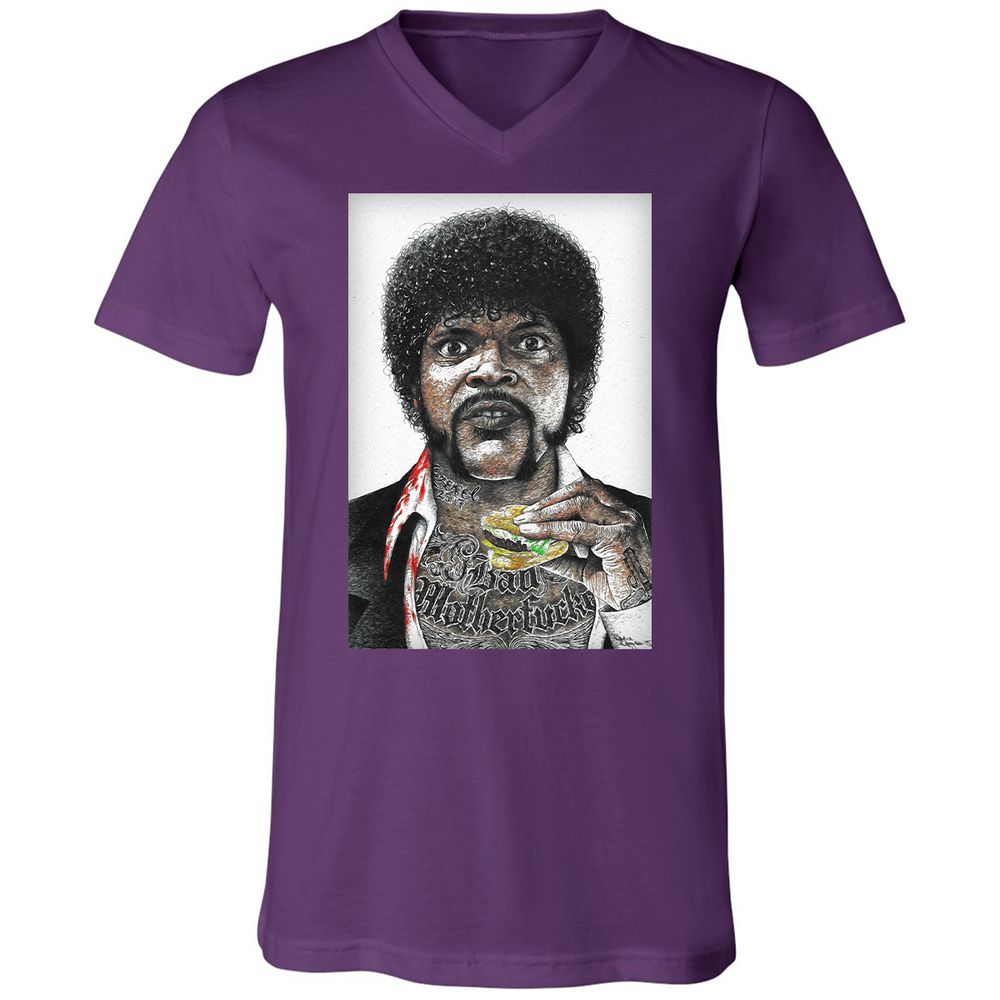 Unisex V-Neck T-Shirt - CPZUPYF4 - Team Purple - 2