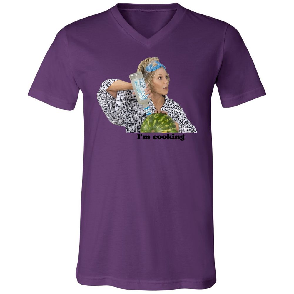 Unisex V-Neck T-Shirt - P65TWLFJ - Team Purple - 2