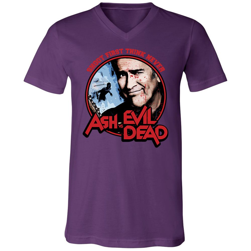 Unisex V-Neck T-Shirt - ZCU2KDWK - Team Purple - 2