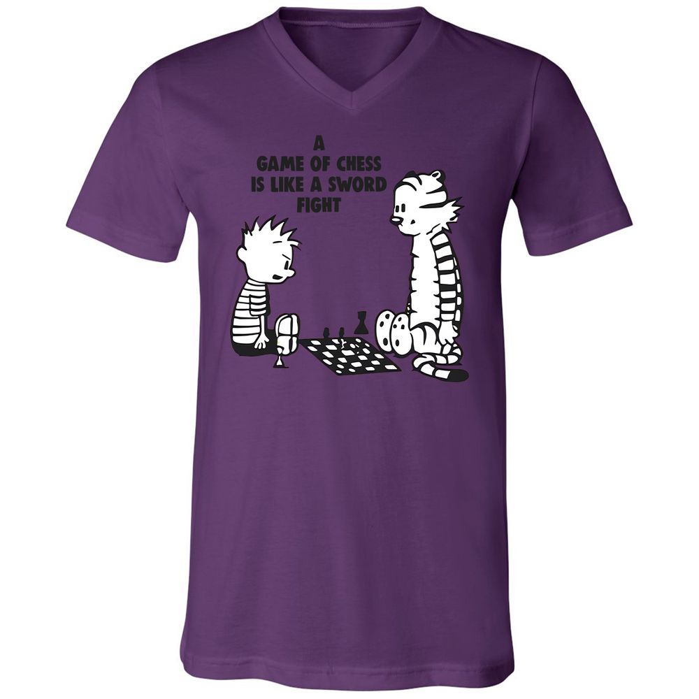 Unisex V-Neck T-Shirt - 7CKZX5JC - Team Purple - 2