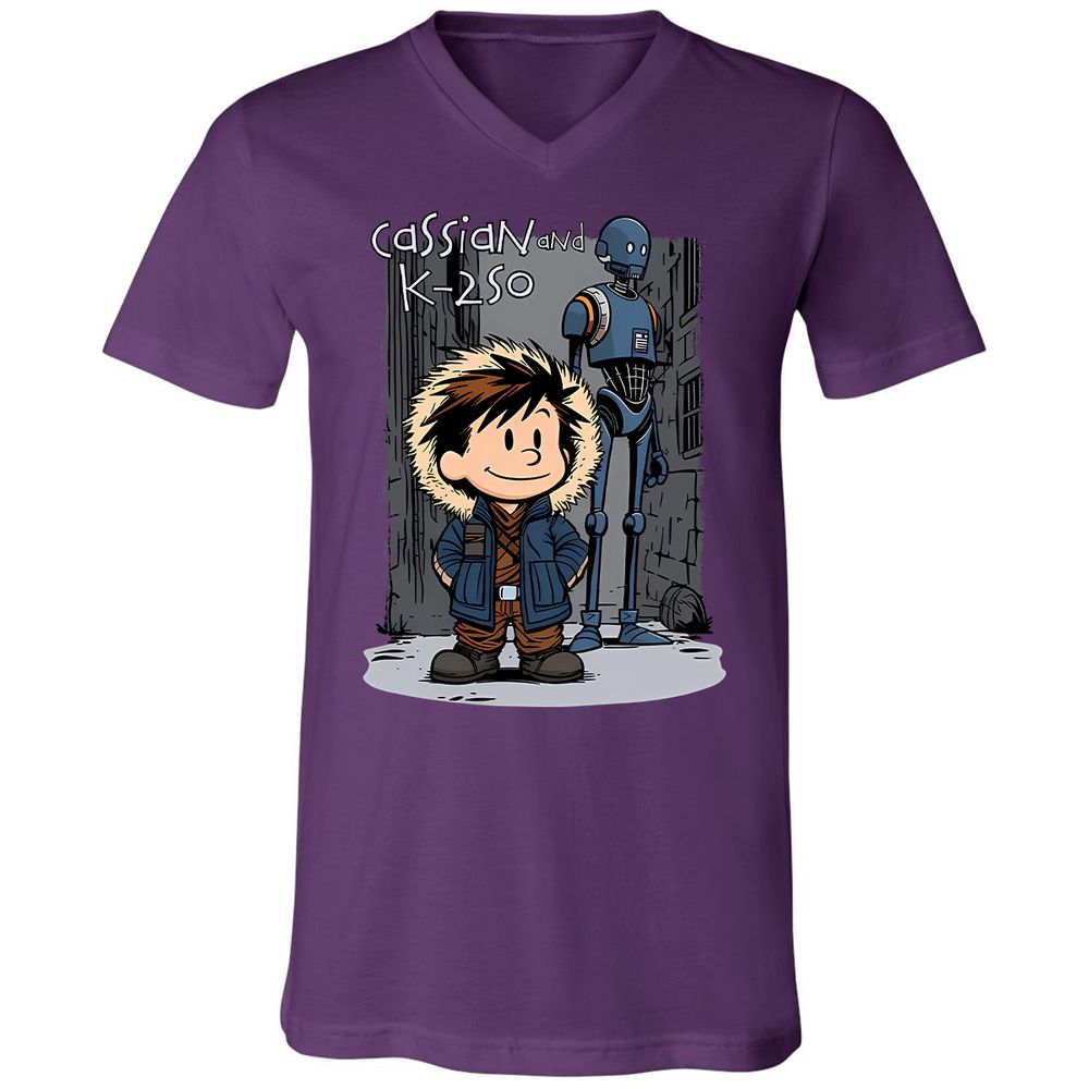 Unisex V-Neck T-Shirt - 7XF8XK8F - Team Purple - 2