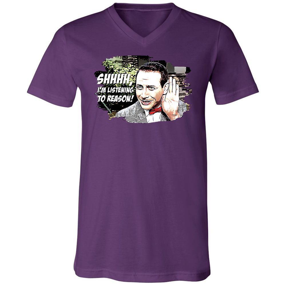 Unisex V-Neck T-Shirt - C4J2TBSS - Team Purple - 2