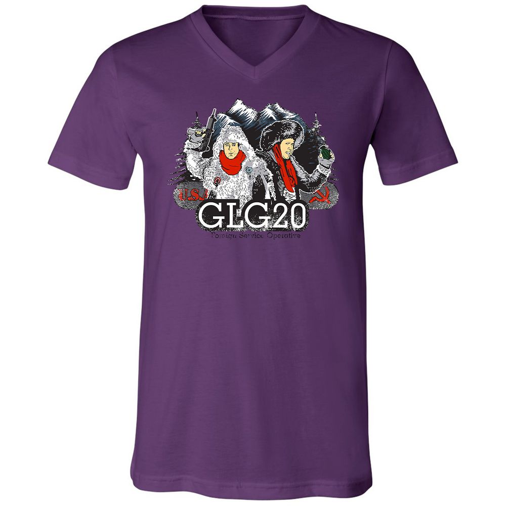 Unisex V-Neck T-Shirt - EQZB5MKD - Team Purple - 2