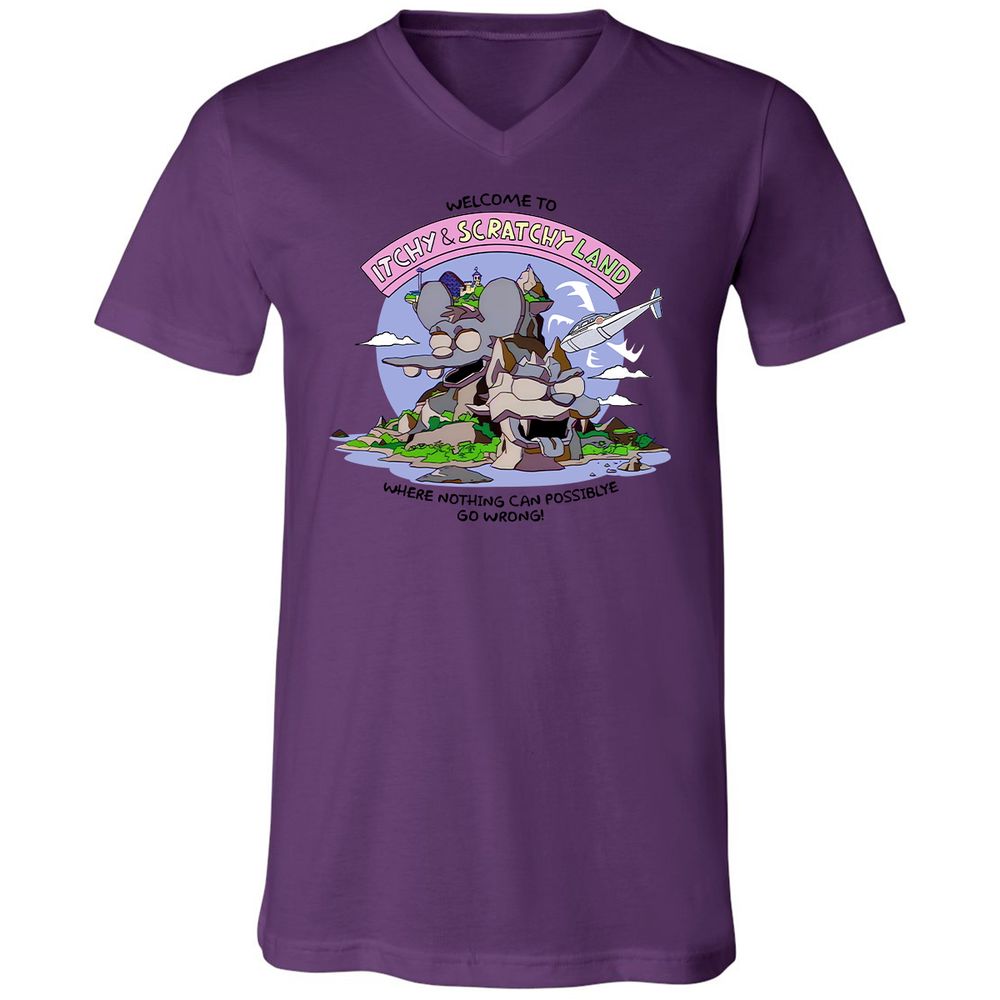 Unisex V-Neck T-Shirt - H6RRC4M5 - Team Purple - 2