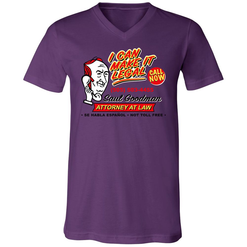 Unisex V-Neck T-Shirt - L4TVXSWK - Team Purple - 2